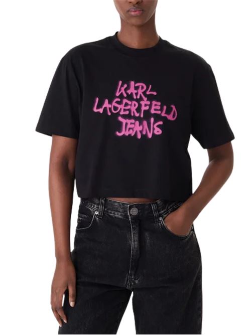 T-shirt corta con stampa graffiti Karl Lagerfeld jeans | B1W17054999